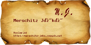 Merschitz Jákó névjegykártya